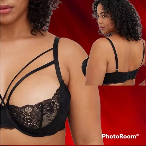 NWT TORRID SET- open cut out back high waist panty & strappy bra - Picture 4 of 10